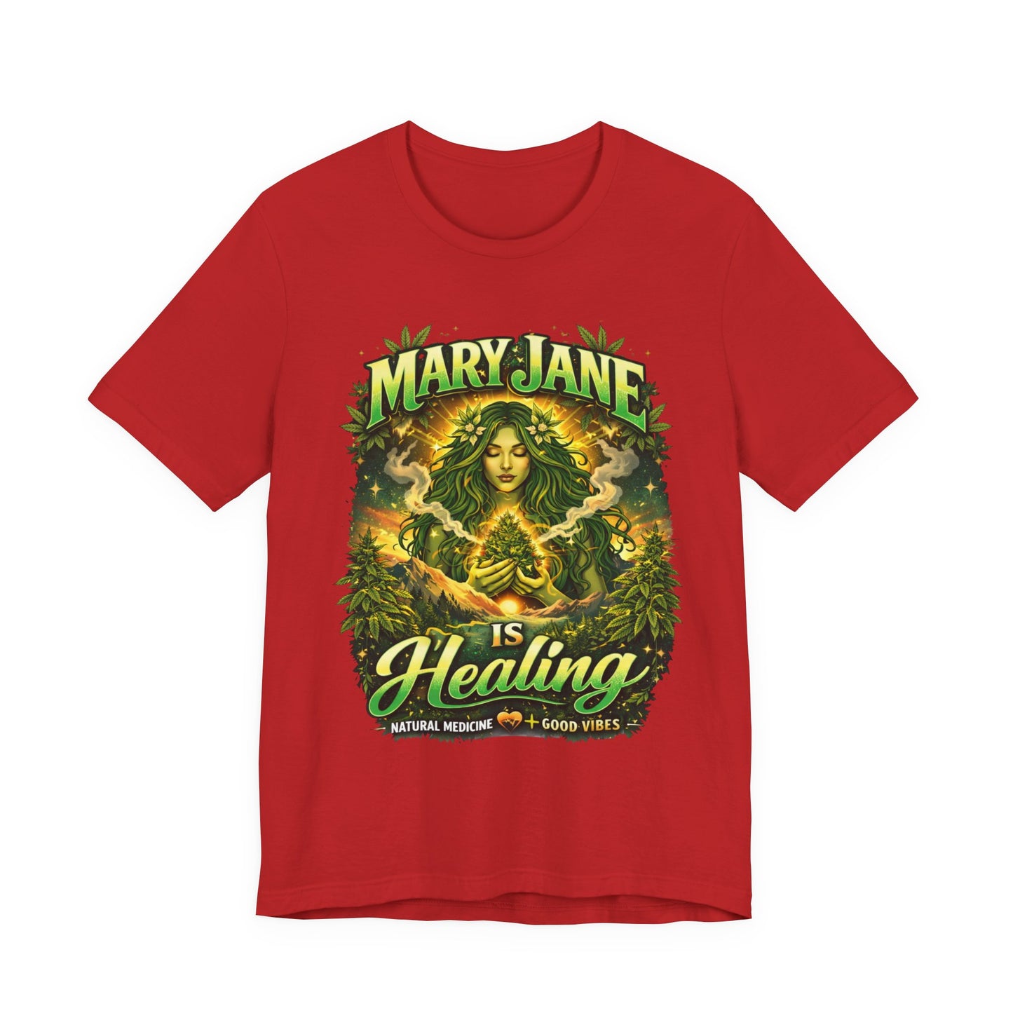 Mary Jane Is Healing Cannabis Art T-Shirt | Natural Wellness Streetwear Tee
