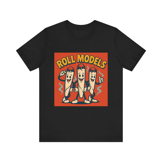Funny Roll Models T-Shirt | Unisex Graphic Tee, Short Sleeve Casual Wear, Gift for BBQ Lovers, Vintage Foodie Shirt