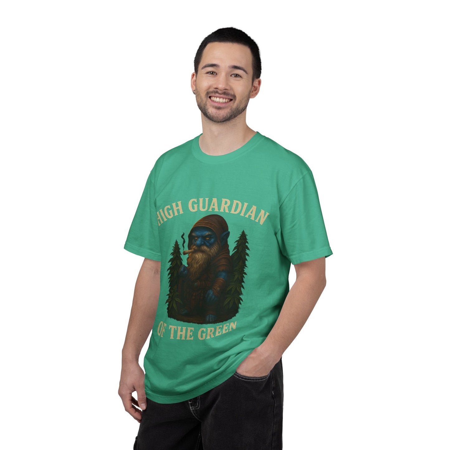 High Guardian of the Green T-Shirt | Cannabis Gnome Stoner Shirt | Fantasy Weed Art Tee | 420 Gift | Mary Jane Shirt