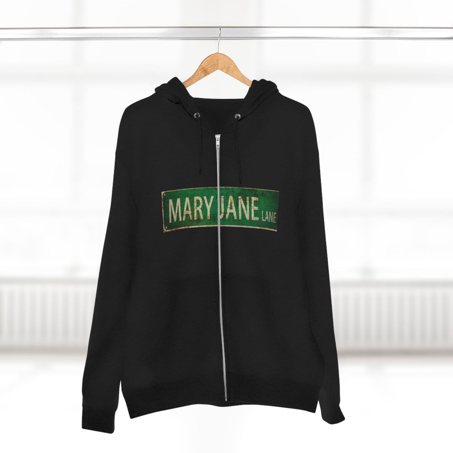 Mary Jane Lane Unisex Zip Hoodie, Cozy Sweatshirt for Relaxation, Cannabis Enthusiast Gift, Streetwear, Trendy Hoodie-Mary Jane 2025