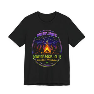 Mary Jane Bonfire Social Club Shirt – Neon Campfire Vibes Graphic Tee