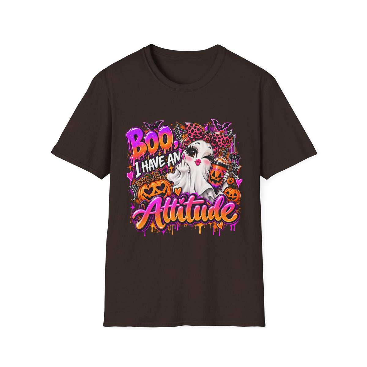 Boo I Have an Attitude Halloween Ghost T-Shirt Printify