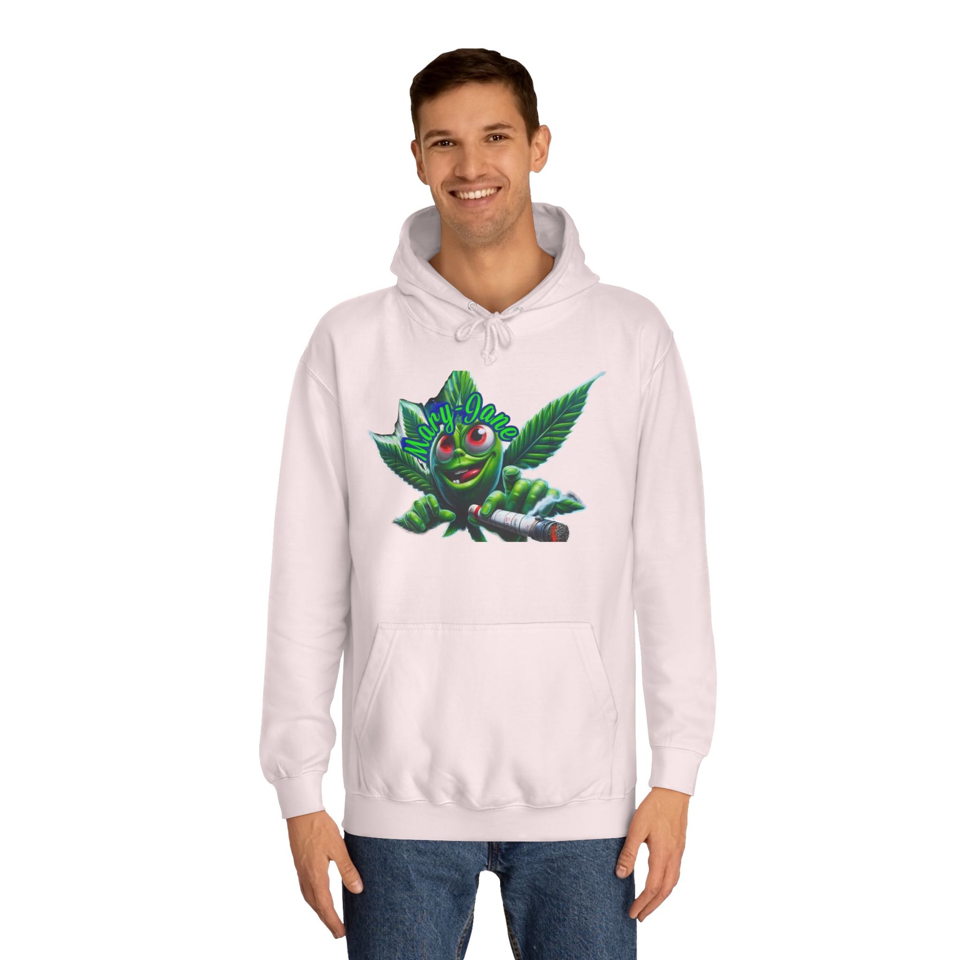 Unisex College Hoodie with Playful Leaf Design, Trendy Sweatshirt for Students, Eco-friendly Apparel, Gift for Graduates, Relaxed [...]-Mary Jane 2025