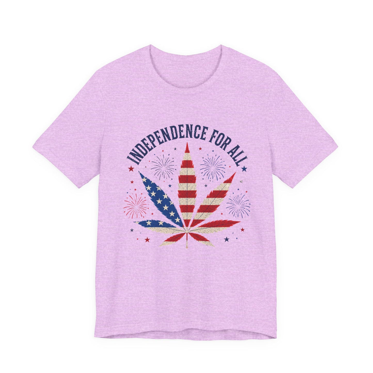 Independence For All Cannabis Shirt | Patriotic 4th of July Weed Leaf Tee | American Flag Marijuana Graphic T-Shirt
