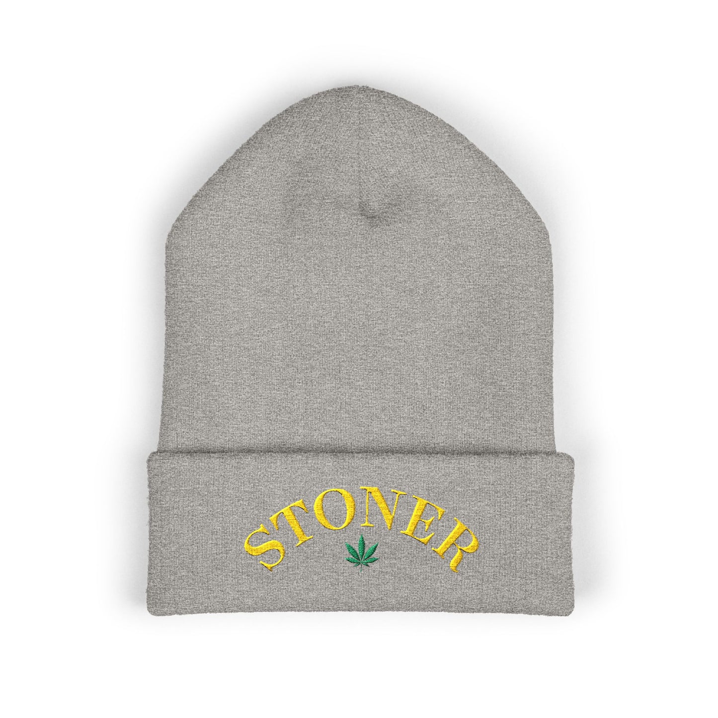 toner Embroidered Cuffed Beanie – Retro Curved Text Winter Hat