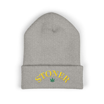 toner Embroidered Cuffed Beanie – Retro Curved Text Winter Hat