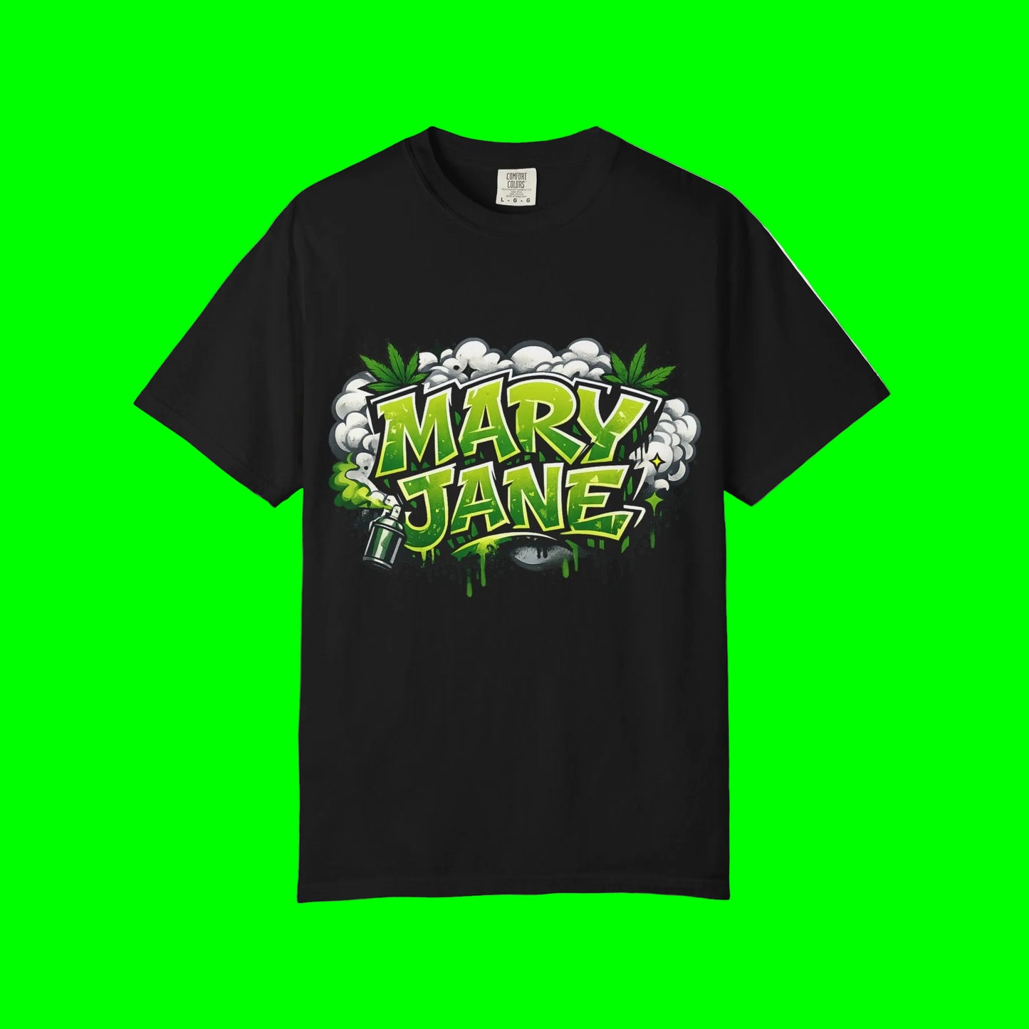 Mary Jane Block Letter Streetwear Tee | Bold Urban Cannabis Style