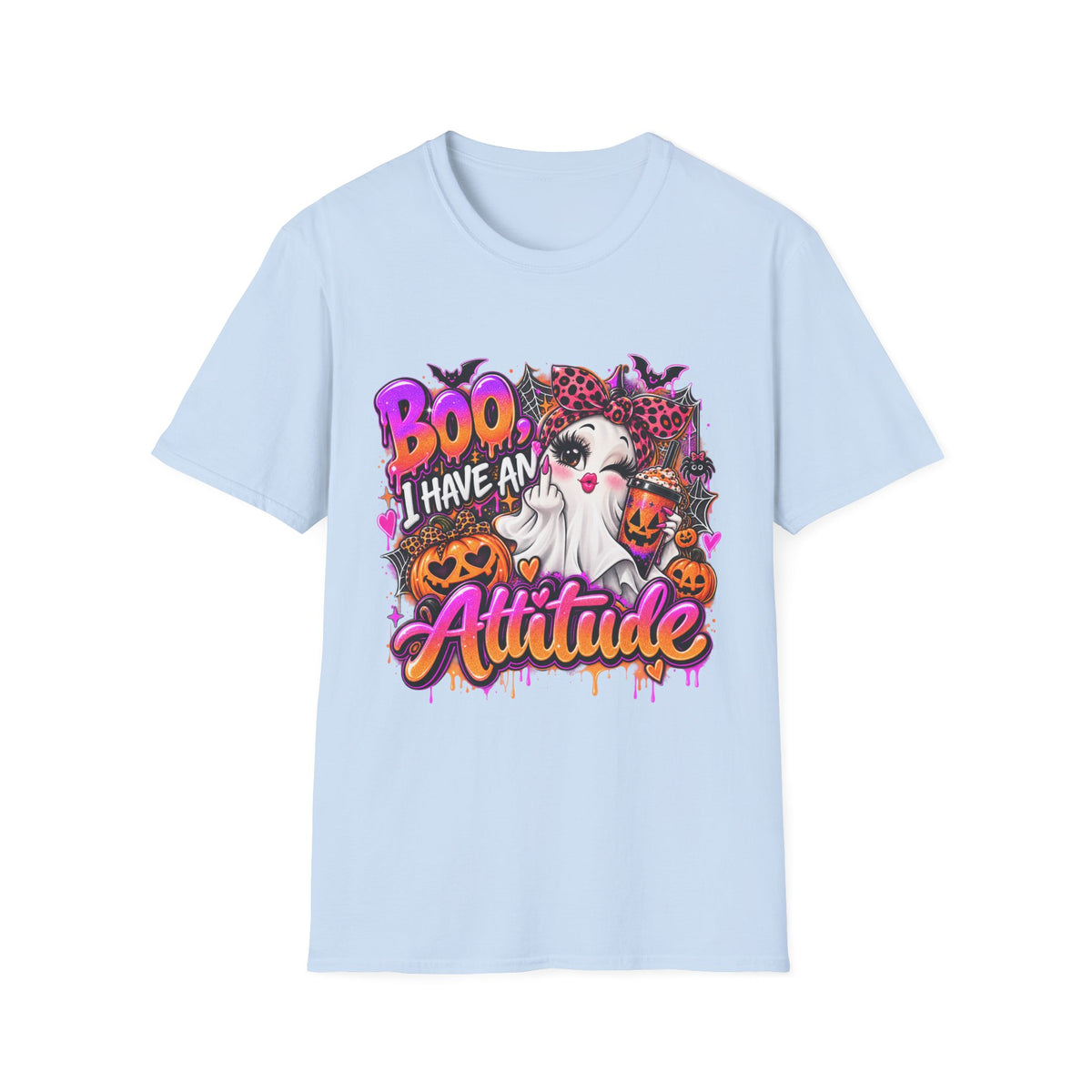 Boo I Have an Attitude Halloween Ghost T-Shirt Printify