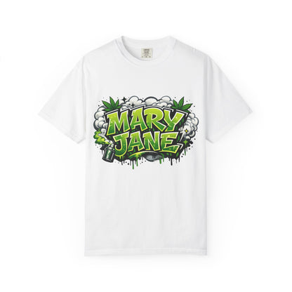 Mary Jane Block Letter Streetwear Tee | Bold Urban Cannabis Style