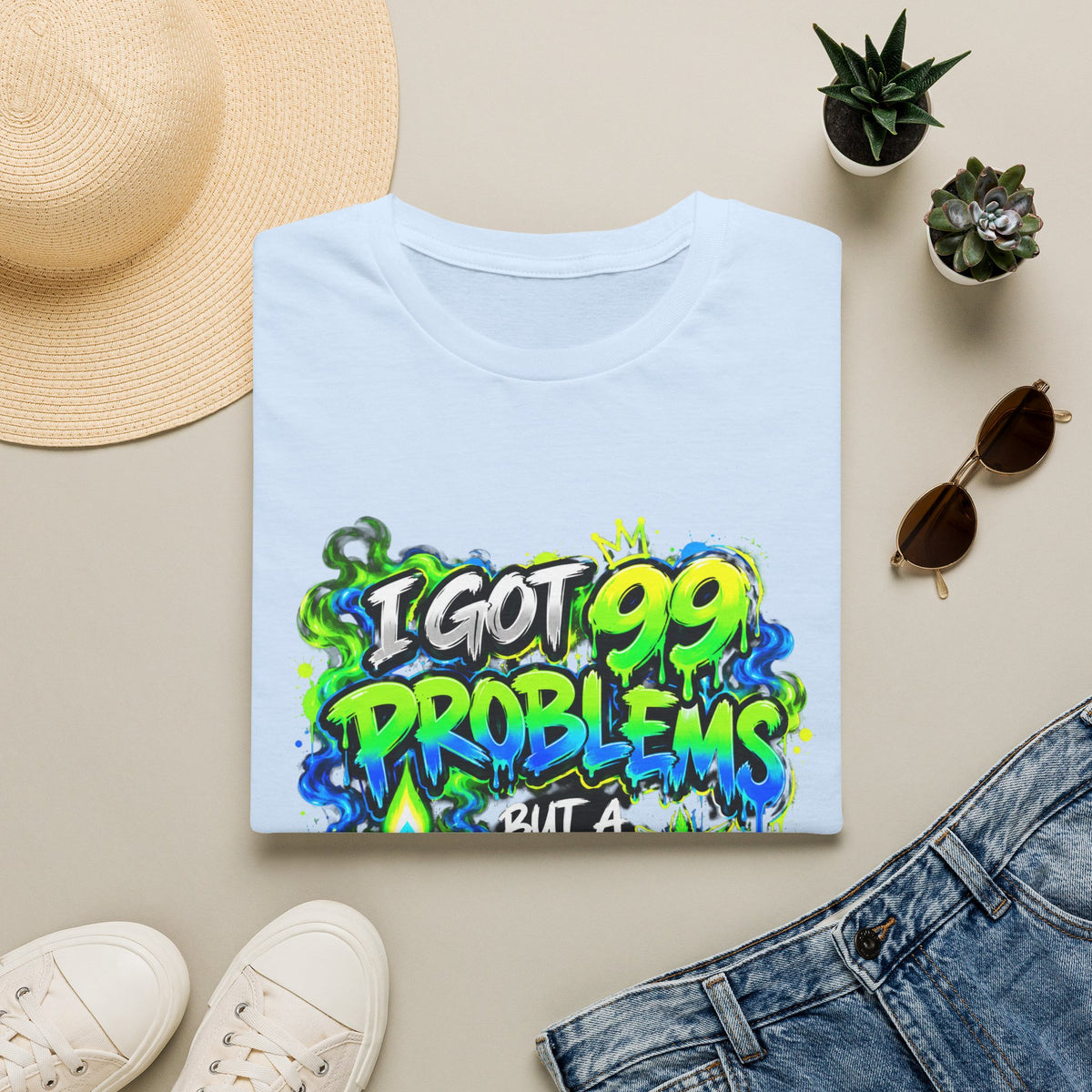 I Got 99 Problems But a Lighter Ain’t One Shirt | Funny Stoner Graphic Tee | 420 Humor Unisex T-Shirt Printify