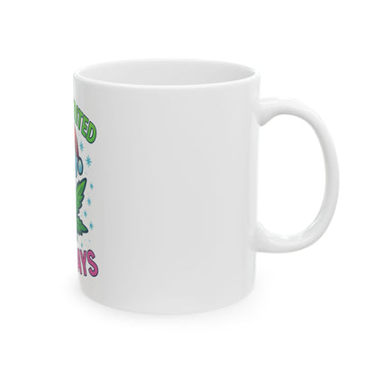 High-Spirited Holidays Ceramic Mug — Funny Cannabis Christmas Coffee Cup (11oz & 15oz)