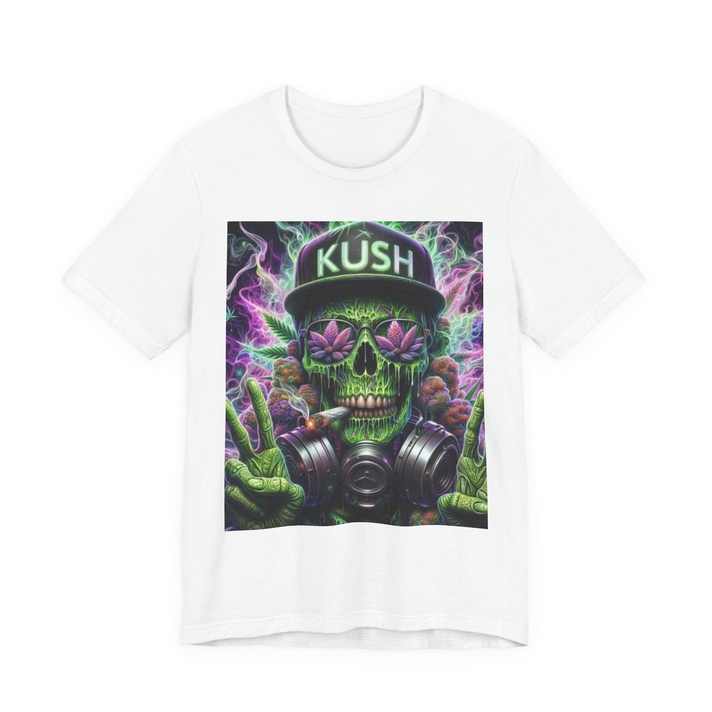 Kush Skull Graphic Tee - Perfect for Stoners, Casual Wear, Gifts, Festival Apparel, Comfortable Streetwear