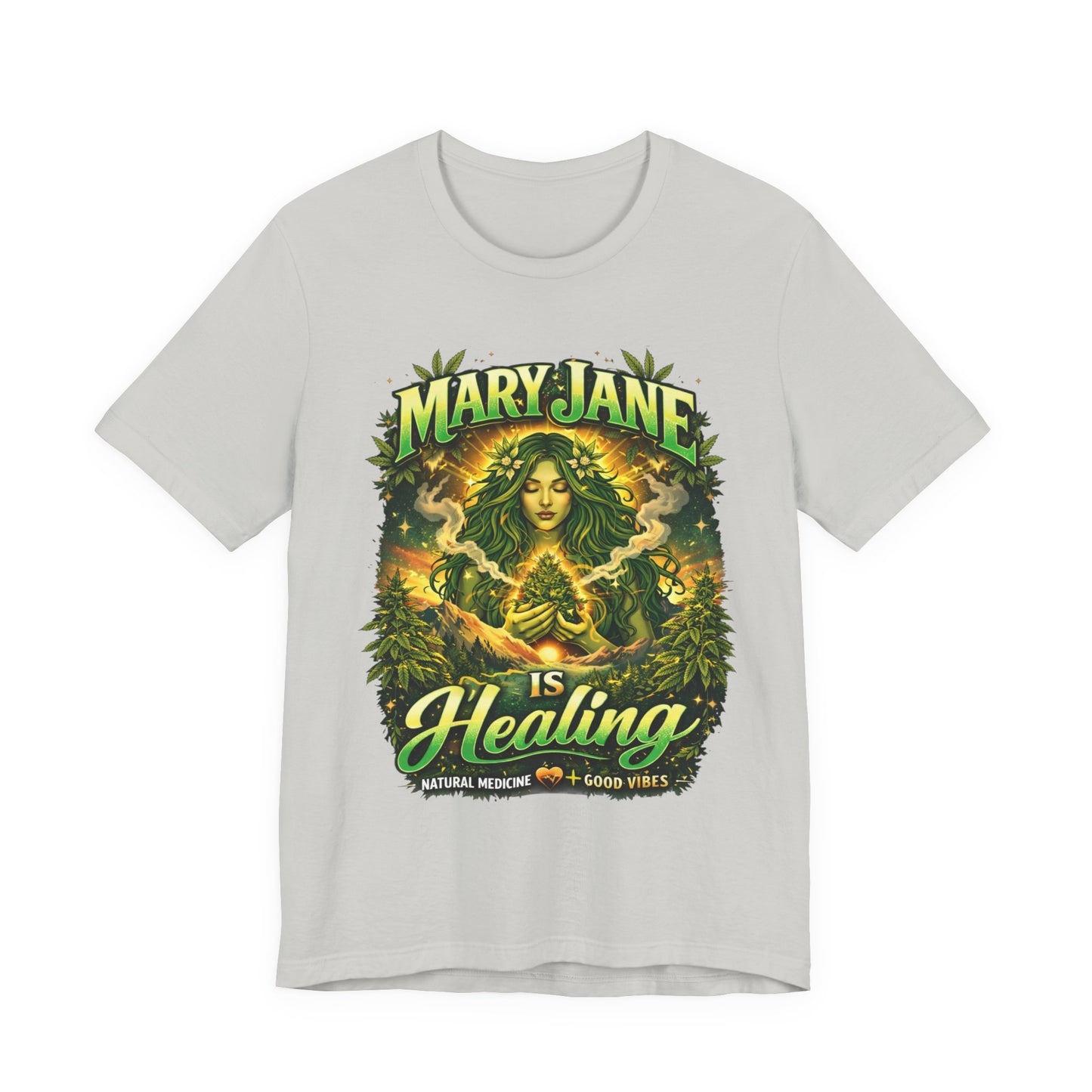 Mary Jane Is Healing Cannabis Art T-Shirt | Natural Wellness Streetwear Tee