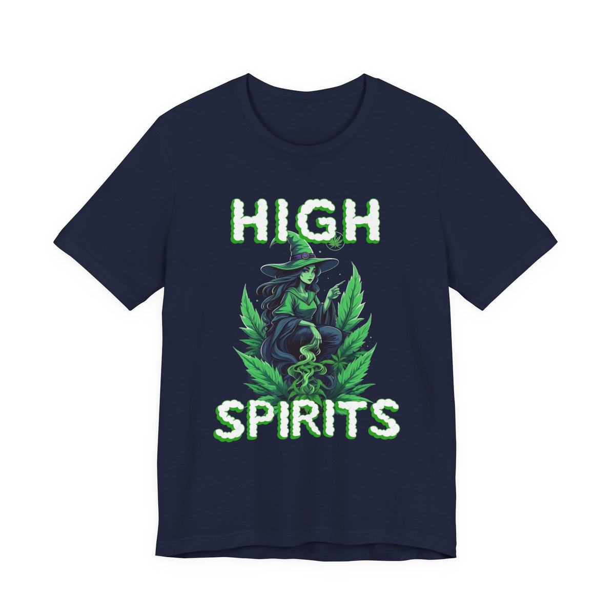 High Spirits Witchy Tee - Unisex Jersey Short Sleeve T-Shirt, Halloween Gift, Witch Apparel, Eco-Friendly Tee, Alternative Fashion Printify