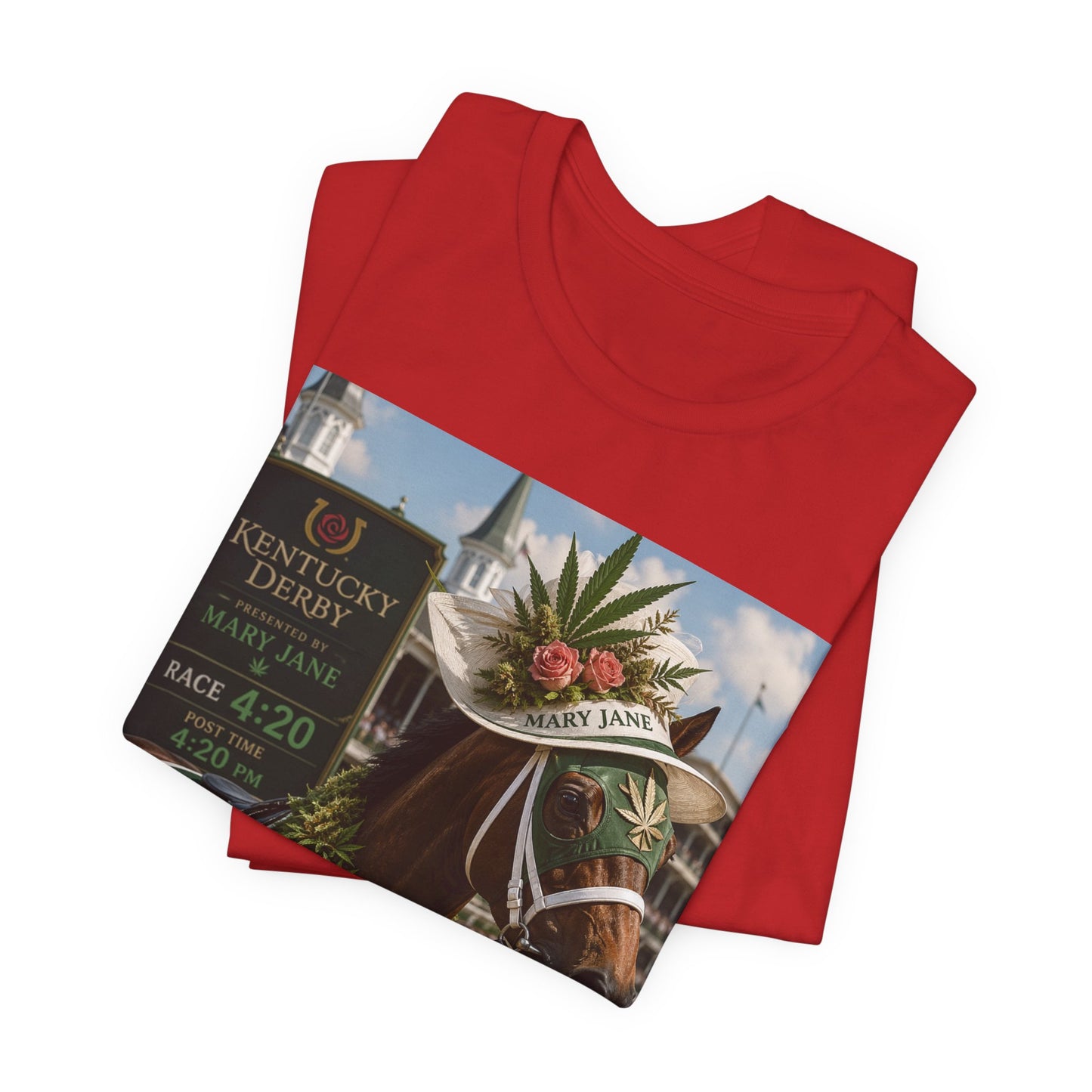 420 Kentucky Derby Mary Jane Horse Poster – Run for the High Cannabis Derby Art, 4:20 Derby Day Design
