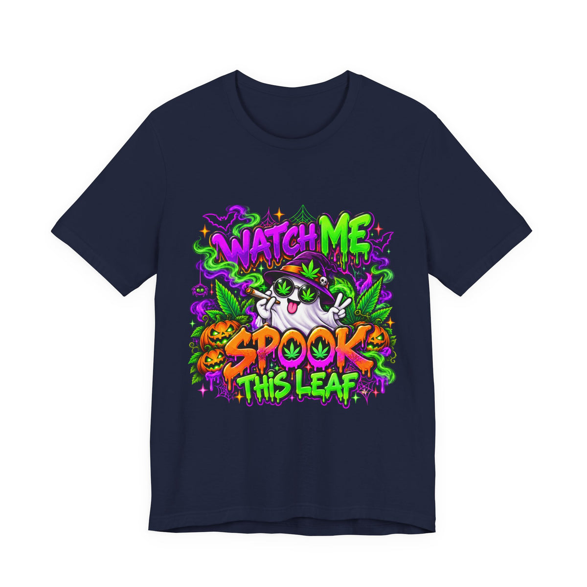 Watch Me Spook This Leaf Halloween T-Shirt Printify