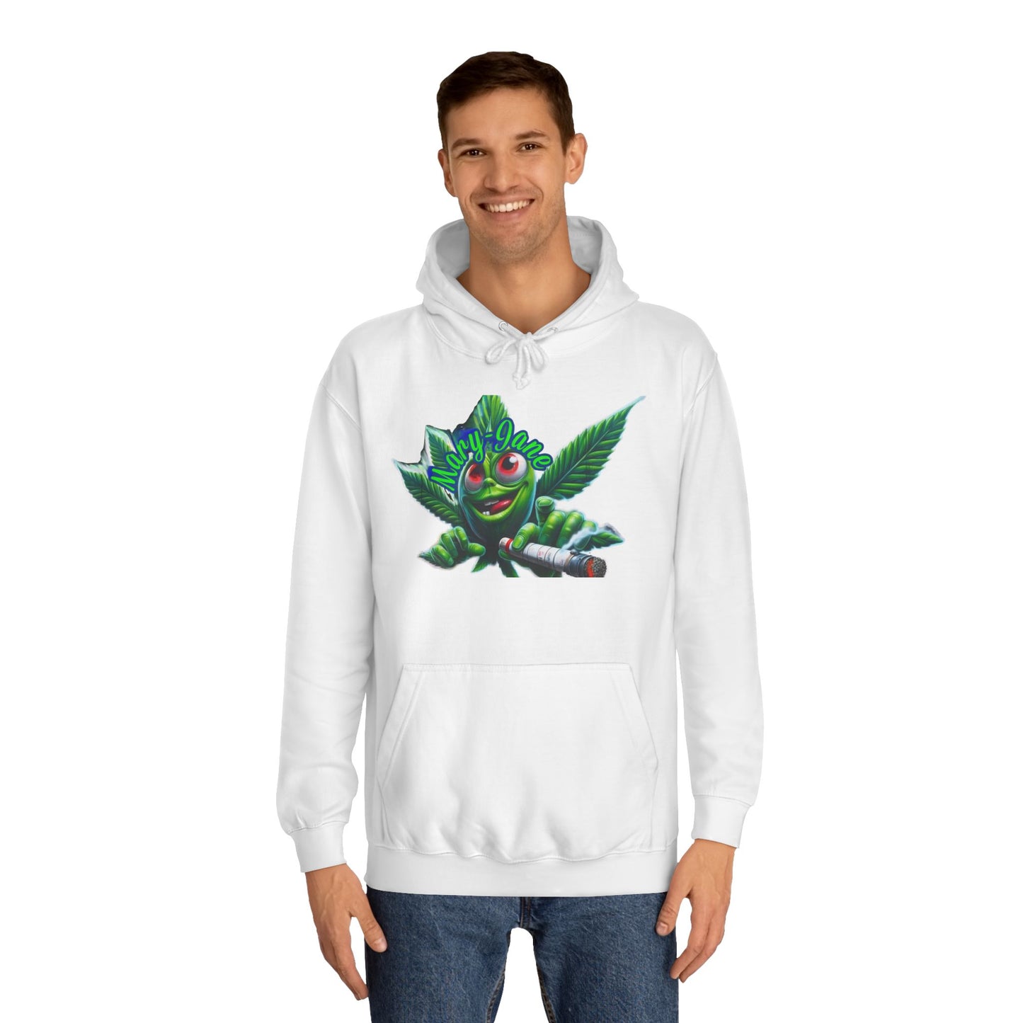 Unisex College Hoodie with Playful Leaf Design, Trendy Sweatshirt for Students, Eco-friendly Apparel, Gift for Graduates, Relaxed [...]-Mary Jane 2025