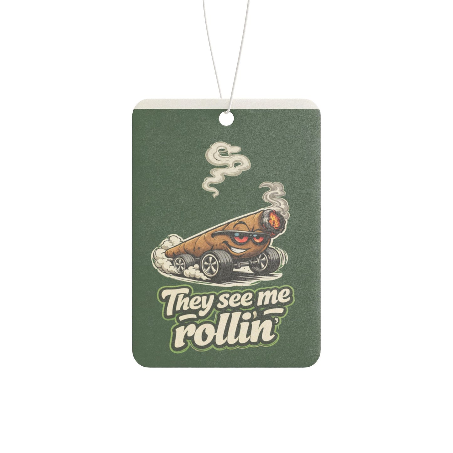 Funny 420 Car Air Freshener – They See Me Rollin Blunt Design – Cannabis Humor Hanging Car Scent Decor