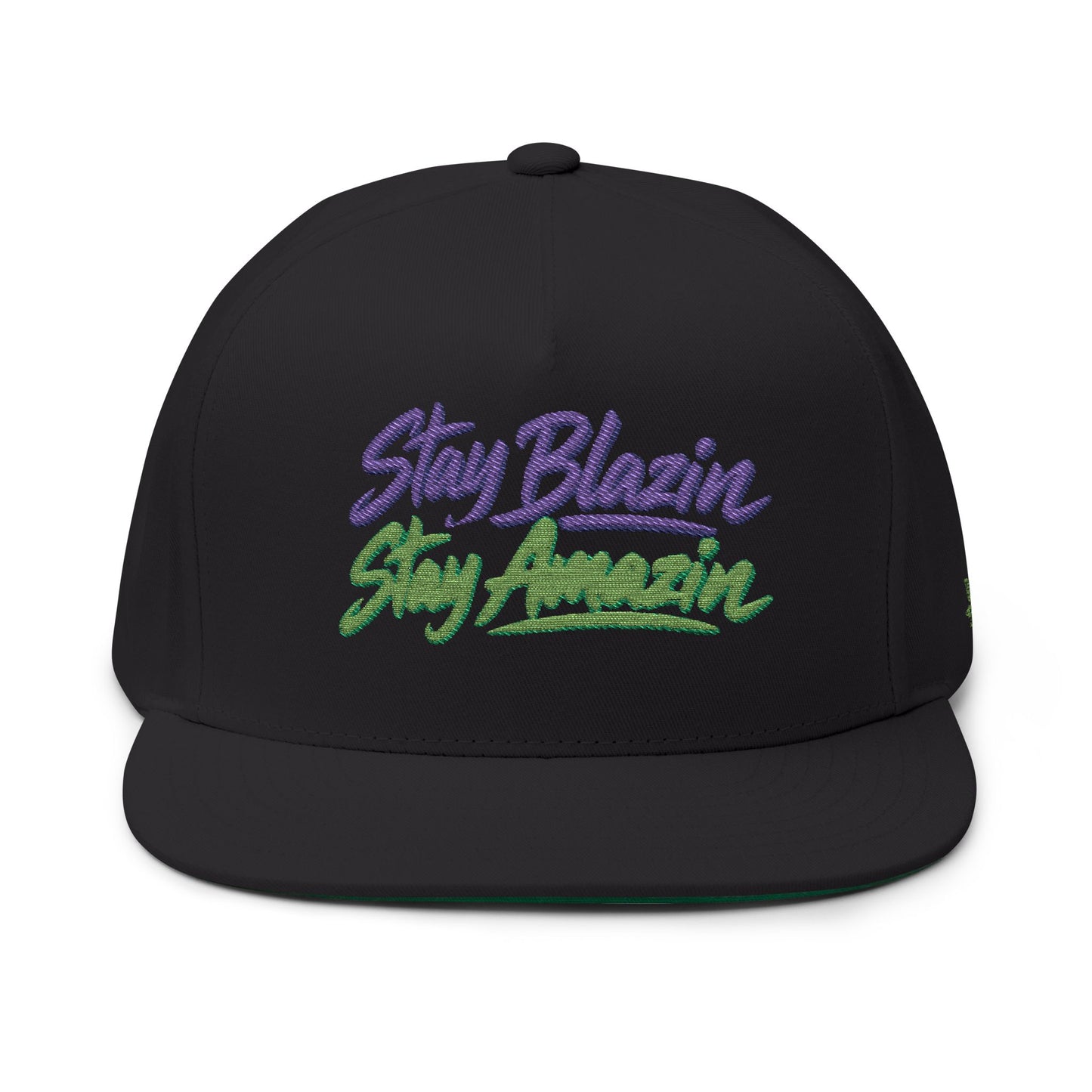 Stay Blazin Stay Amazin Embroidered Snapback Hat – Neon Cannabis Streetwear Cap
