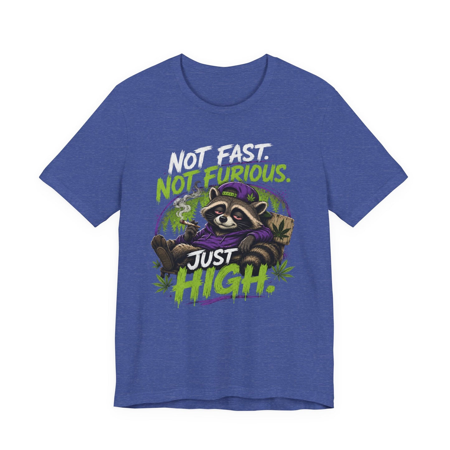 Not Fast Not Furious Just High Raccoon Shirt | Funny Stoner Graphic Tee | Cannabis Humor Gift