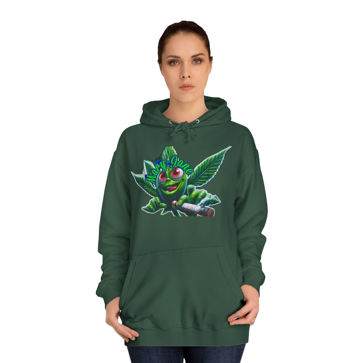 Unisex College Hoodie with Playful Leaf Design, Trendy Sweatshirt for Students, Eco-friendly Apparel, Gift for Graduates, Relaxed [...]-Mary Jane 2025