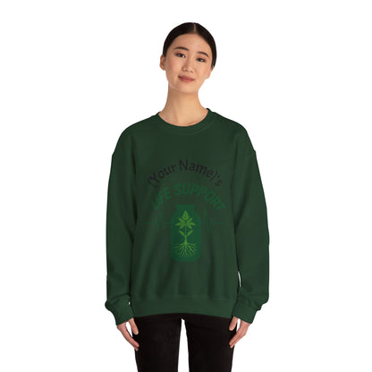 Crewneck Sweatshirt — "Life Support" Plant Jar Graphic