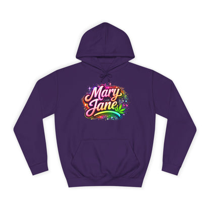 Mary Jane Neon College Hoodie – Streetwear Cannabis Style Pullover Sweatshirt