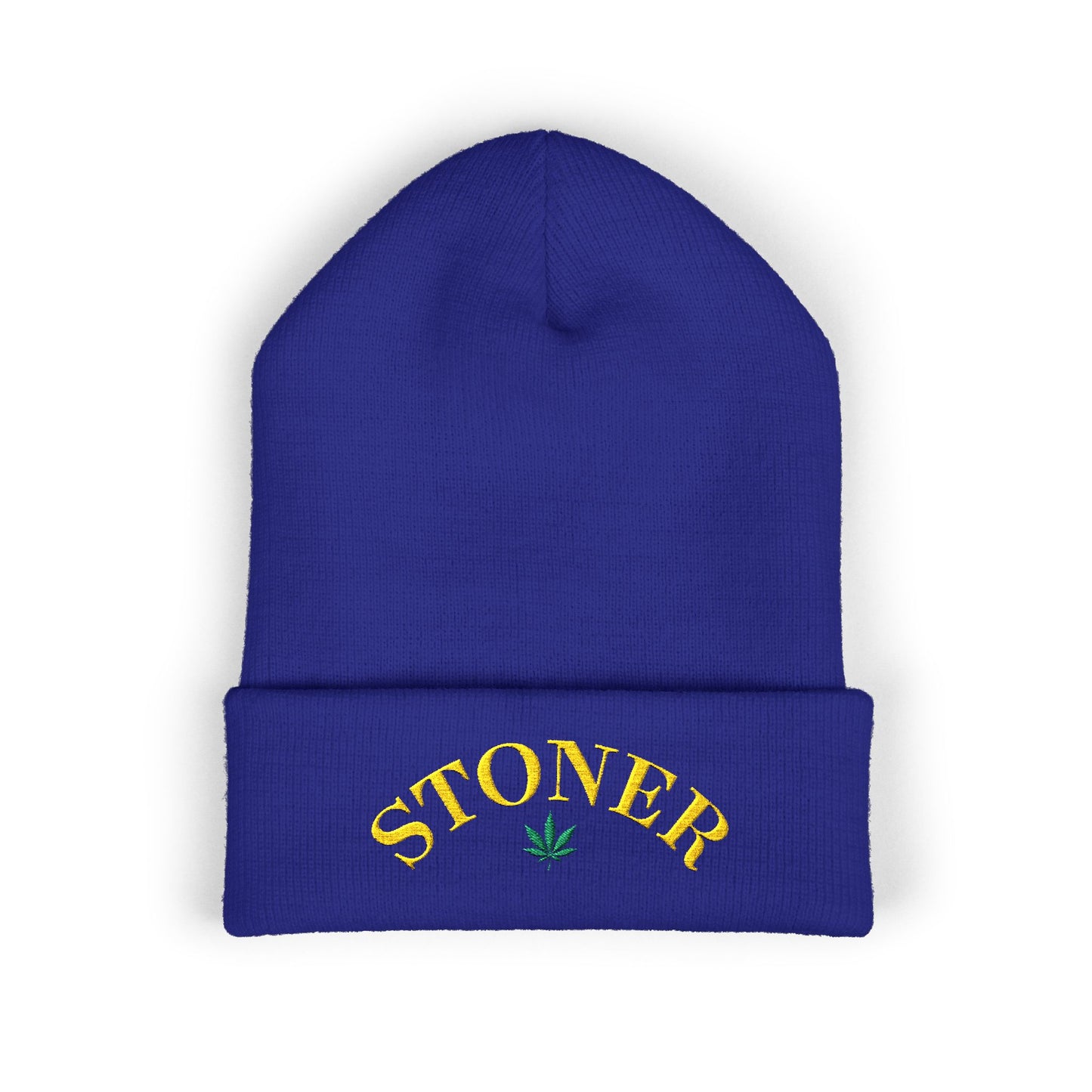 toner Embroidered Cuffed Beanie – Retro Curved Text Winter Hat