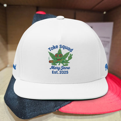 Puff Proud Cannabis Hat | Weed Lover Chill Vibes Cap - Embroidered Flat Bill Cap | Toke Squad | Perfect for Outdoor Adventures, Festivals, Gifts, and Casual Wear