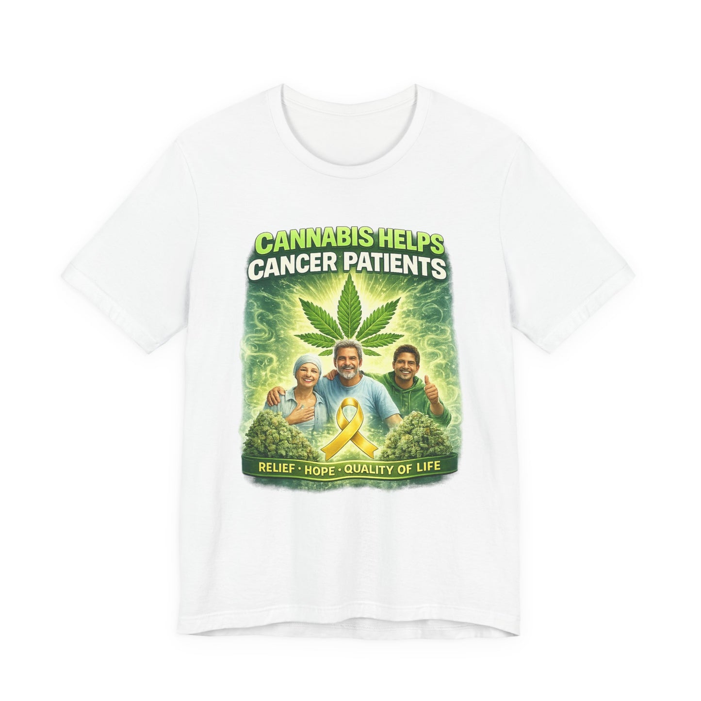 Cannabis Helps Cancer Patients T‑Shirt — Medical Marijuana Relief, Hope & Quality of Life Tee