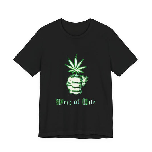 Tree of Life Cannabis Fist Graphic Tee – Bold Herbal Culture Streetwear Shirt