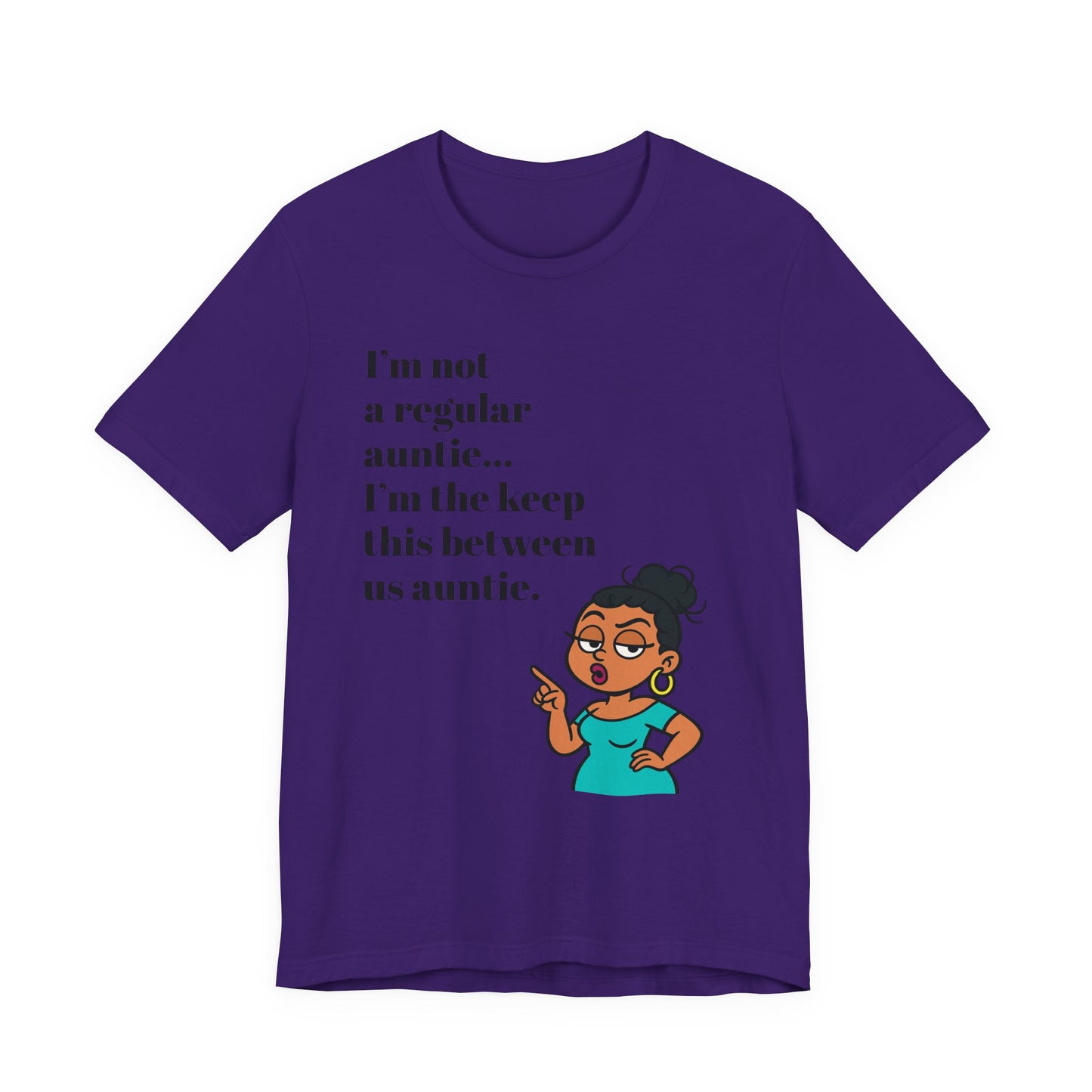 Sassy Auntie Graphic – “Keep This Between Us” Funny Auntie Cartoon PNG