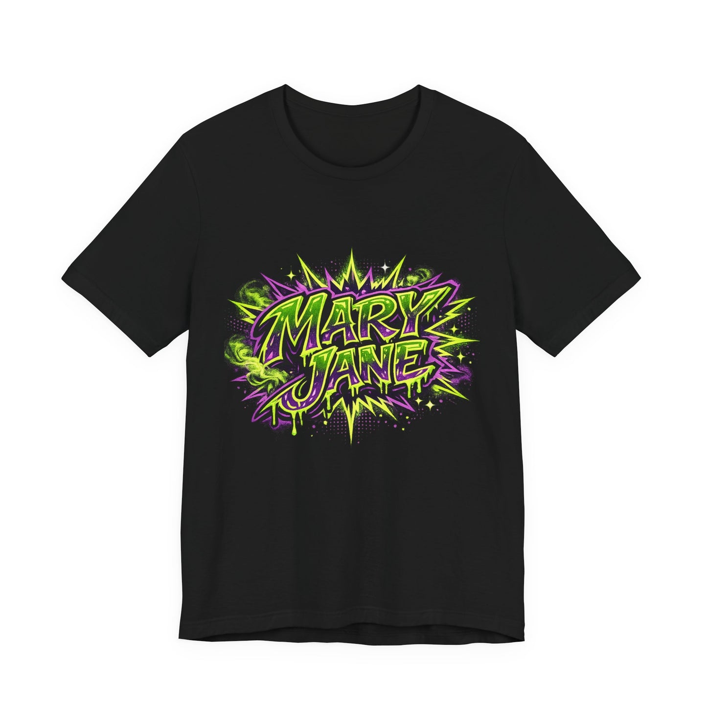 Mary Jane Neon Graffiti Unisex T-Shirt | Bold Streetwear Cannabis Inspired Tee