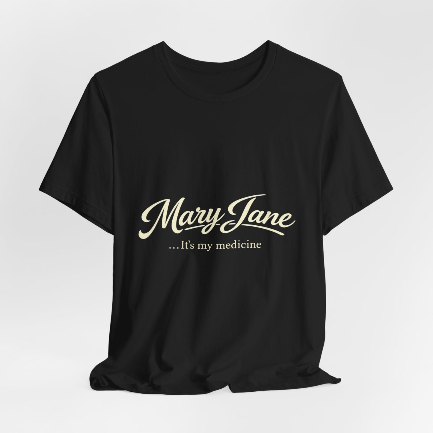 Mary Jane Retro Script Tee — Vintage Cannabis Logo T-Shirt