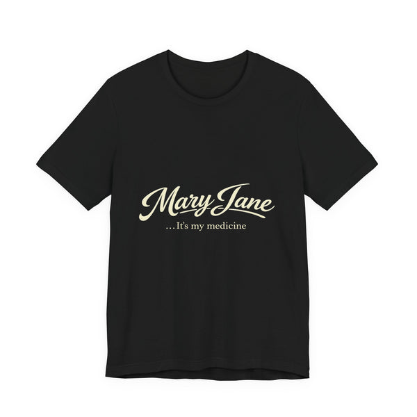 Mary Jane Retro Script Tee — Vintage Cannabis Logo T-Shirt