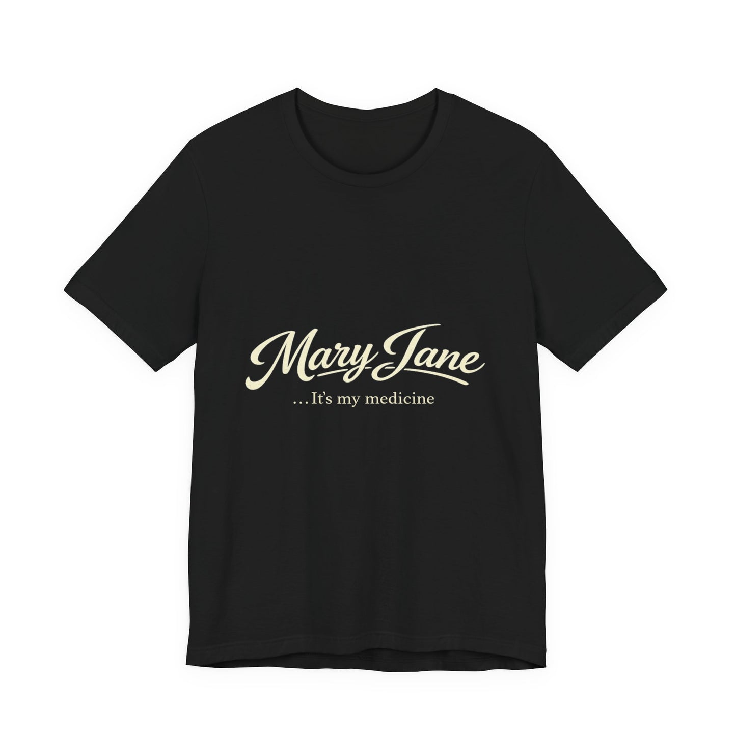 Mary Jane Retro Script Tee — Vintage Cannabis Logo T-Shirt