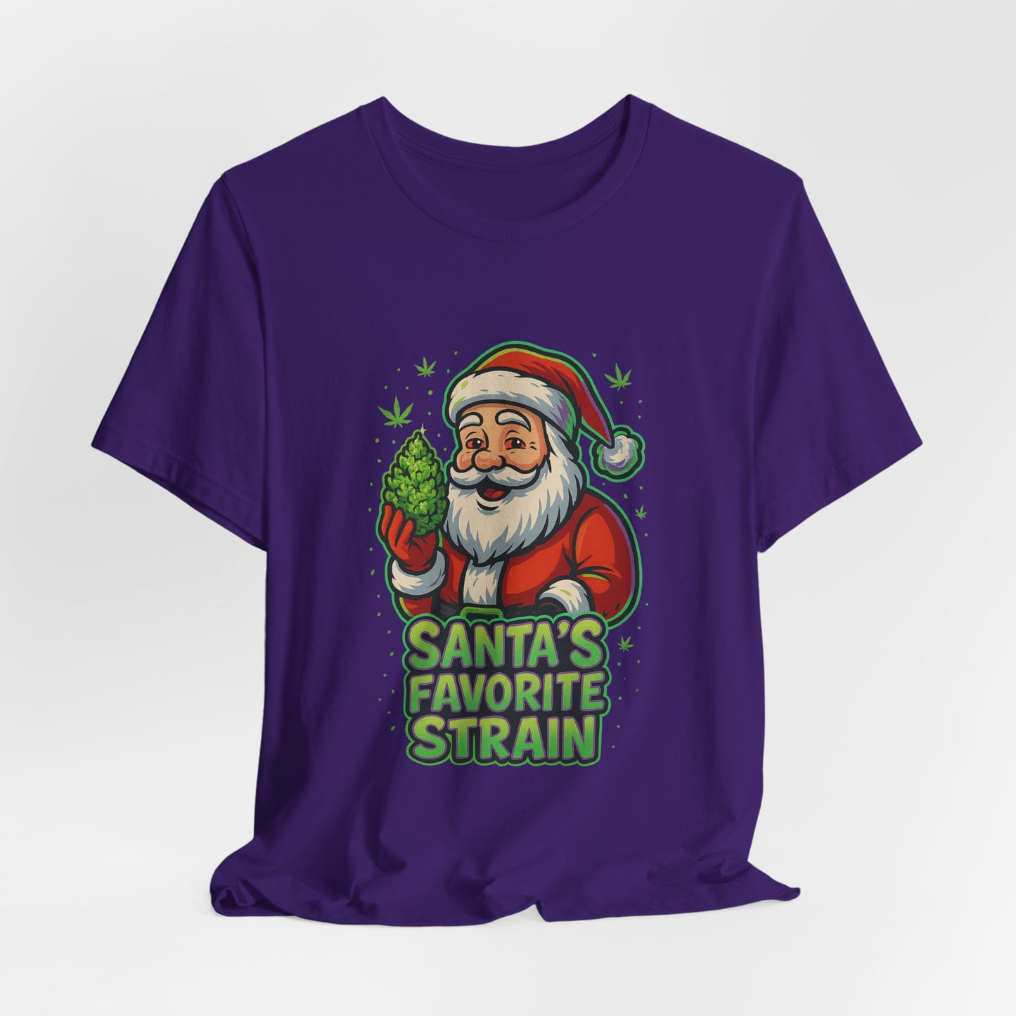 Santa’s Favorite Strain Holiday T-Shirt – Funny Cannabis Christmas Tee