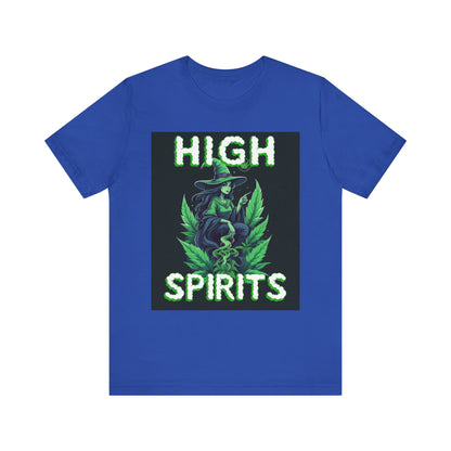 High Spirits Witchy Tee - Unisex Jersey Short Sleeve T-Shirt, Halloween Gift, Witch Apparel, Eco-Friendly Tee, Alternative Fashion