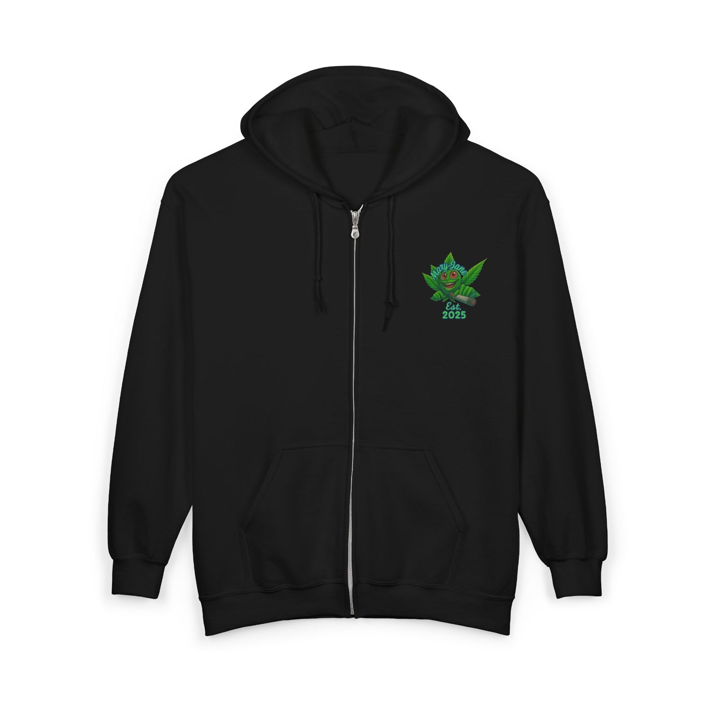 If Smoking Is a Sin Zip-Up Hoodie – Neon Cannabis Leaf Streetwear Jacket