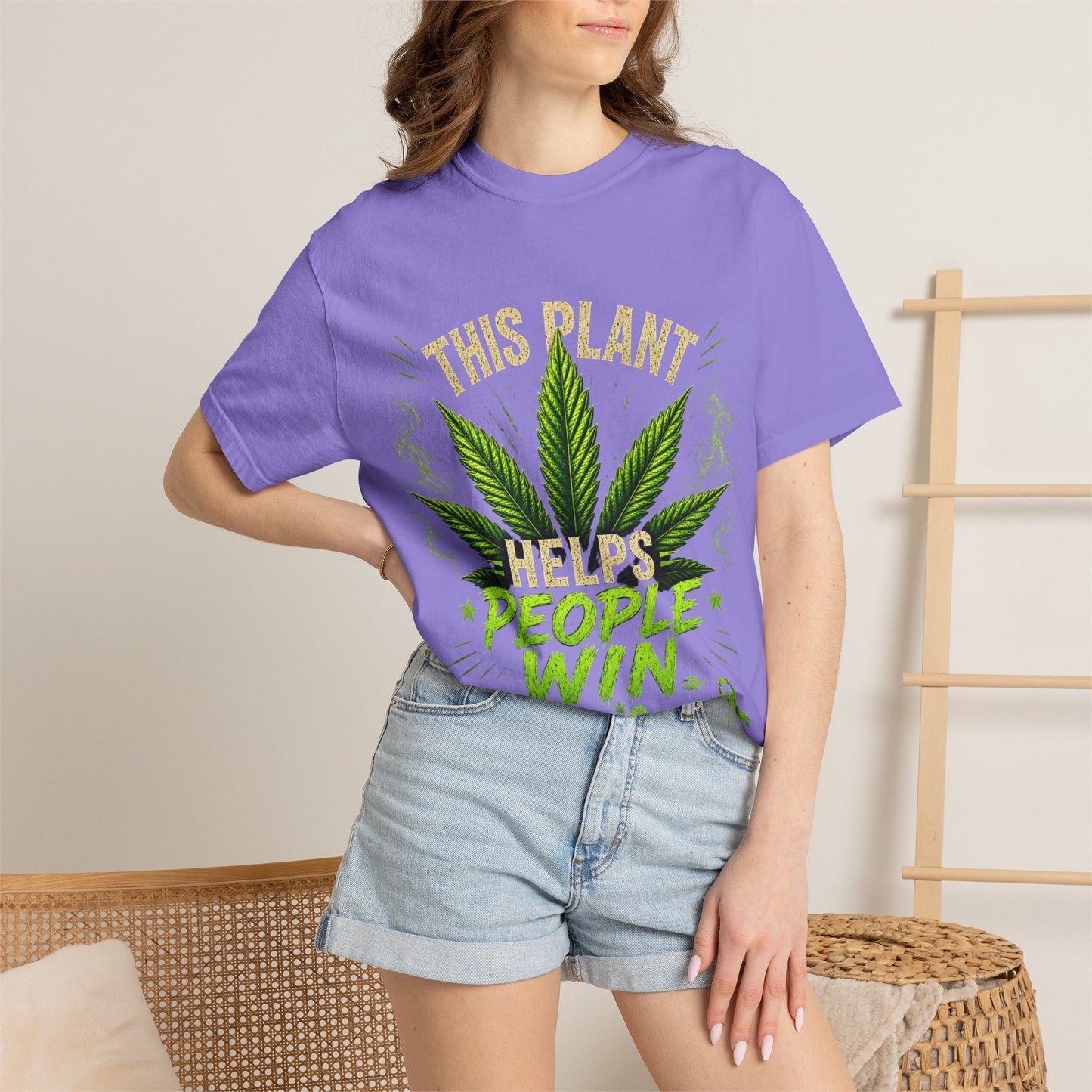 This Plant Helps People Win Shirt | Cannabis Cancer Awareness Tee | #FuckCancer Marijuana Support T-Shirt