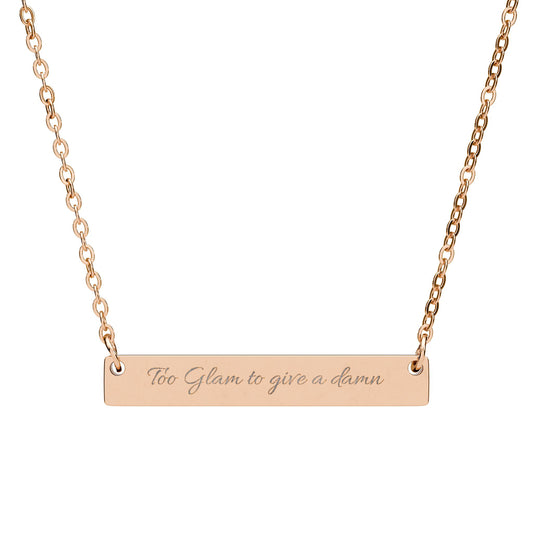 Personalized Horizontal Bar Necklace with Engraving