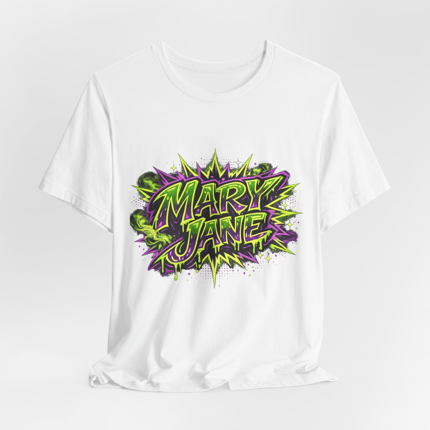 Mary Jane Neon Graffiti Unisex T-Shirt | Bold Streetwear Cannabis Inspired Tee