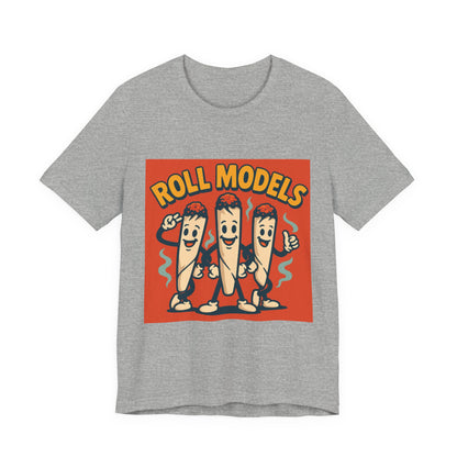 Funny Roll Models T-Shirt | Unisex Graphic Tee, Short Sleeve Casual Wear, Gift for BBQ Lovers, Vintage Foodie Shirt