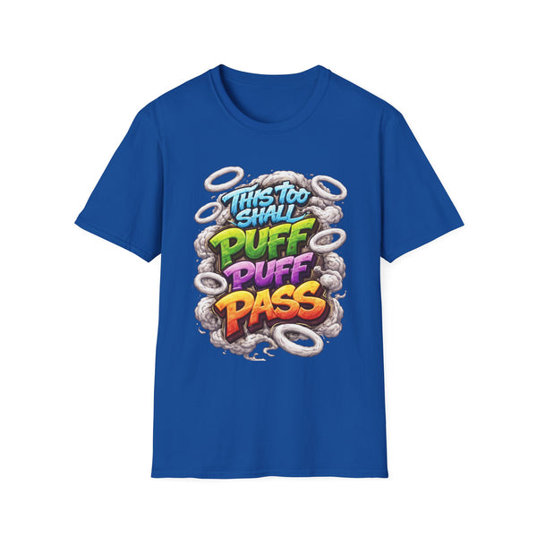 This Too Shall Puff Puff Pass Graffiti Smoke Rings Stoner Graphic | Colorful Street Art Cannabis Humor Design