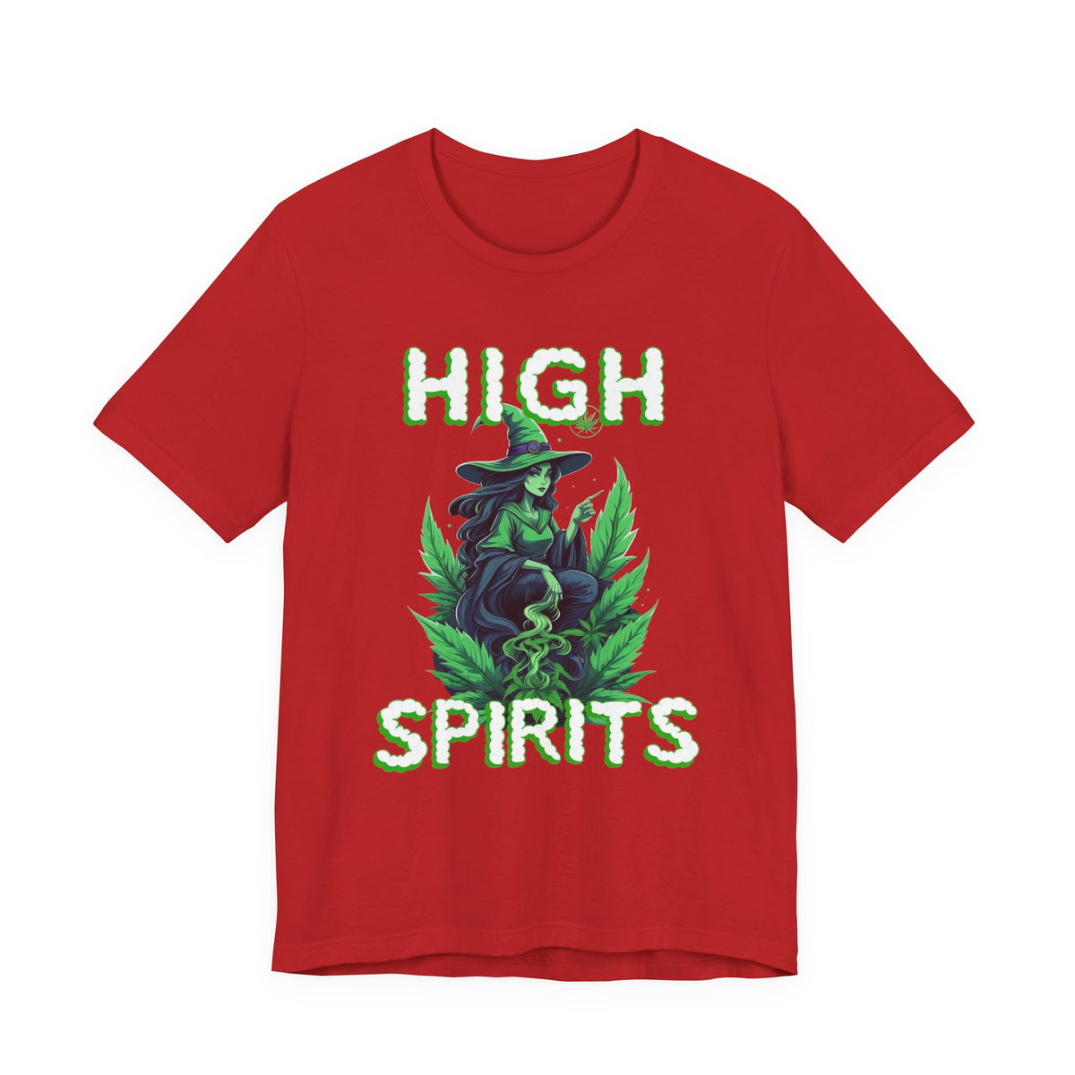 High Spirits Witchy Tee - Unisex Jersey Short Sleeve T-Shirt, Halloween Gift, Witch Apparel, Eco-Friendly Tee, Alternative Fashion Printify