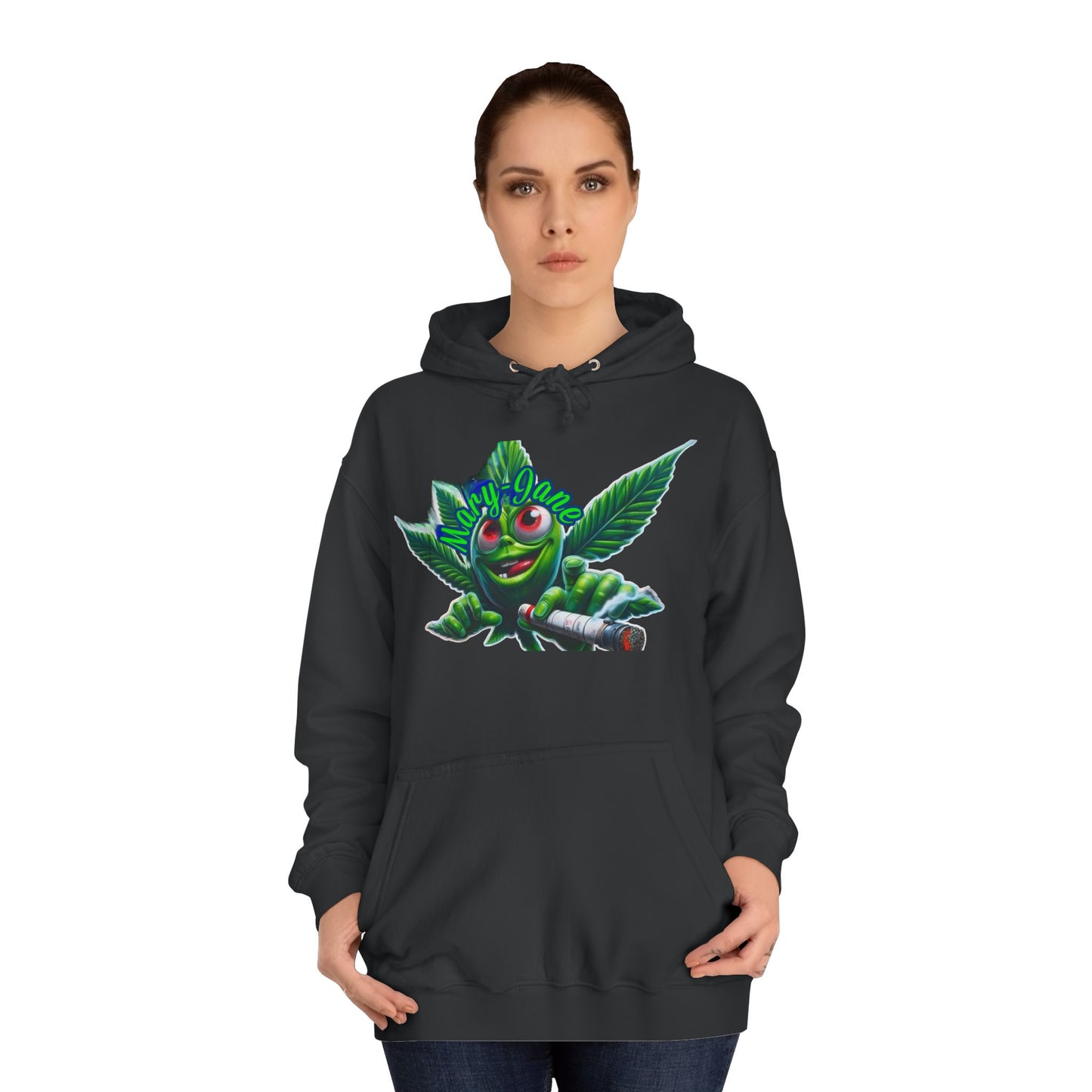 Unisex College Hoodie with Playful Leaf Design, Trendy Sweatshirt for Students, Eco-friendly Apparel, Gift for Graduates, Relaxed [...]-Mary Jane 2025