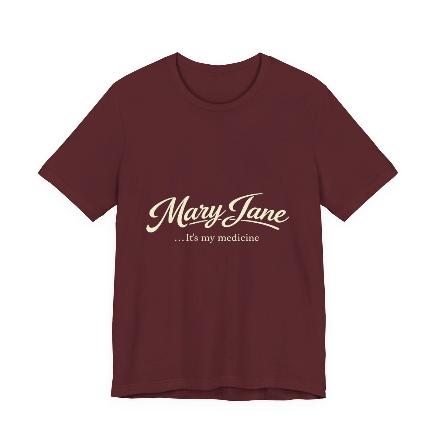 Mary Jane Retro Script Tee — Vintage Cannabis Logo T-Shirt