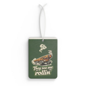 Funny 420 Car Air Freshener – They See Me Rollin Blunt Design – Cannabis Humor Hanging Car Scent Decor