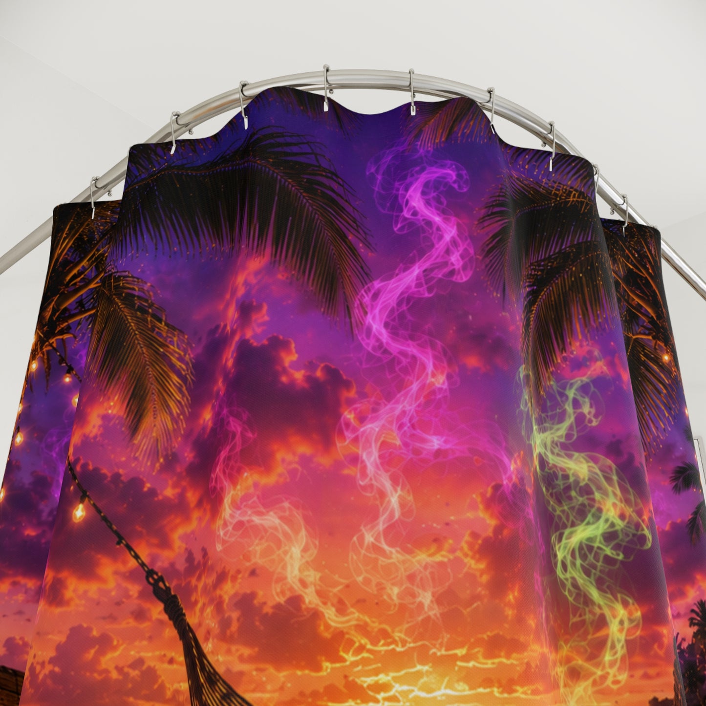 Beach Please I'm Hot Boxing Tropical Sunset Beach Canvas Wall Art | Colorful Coastal Decor | Neon Paradise Home Decor