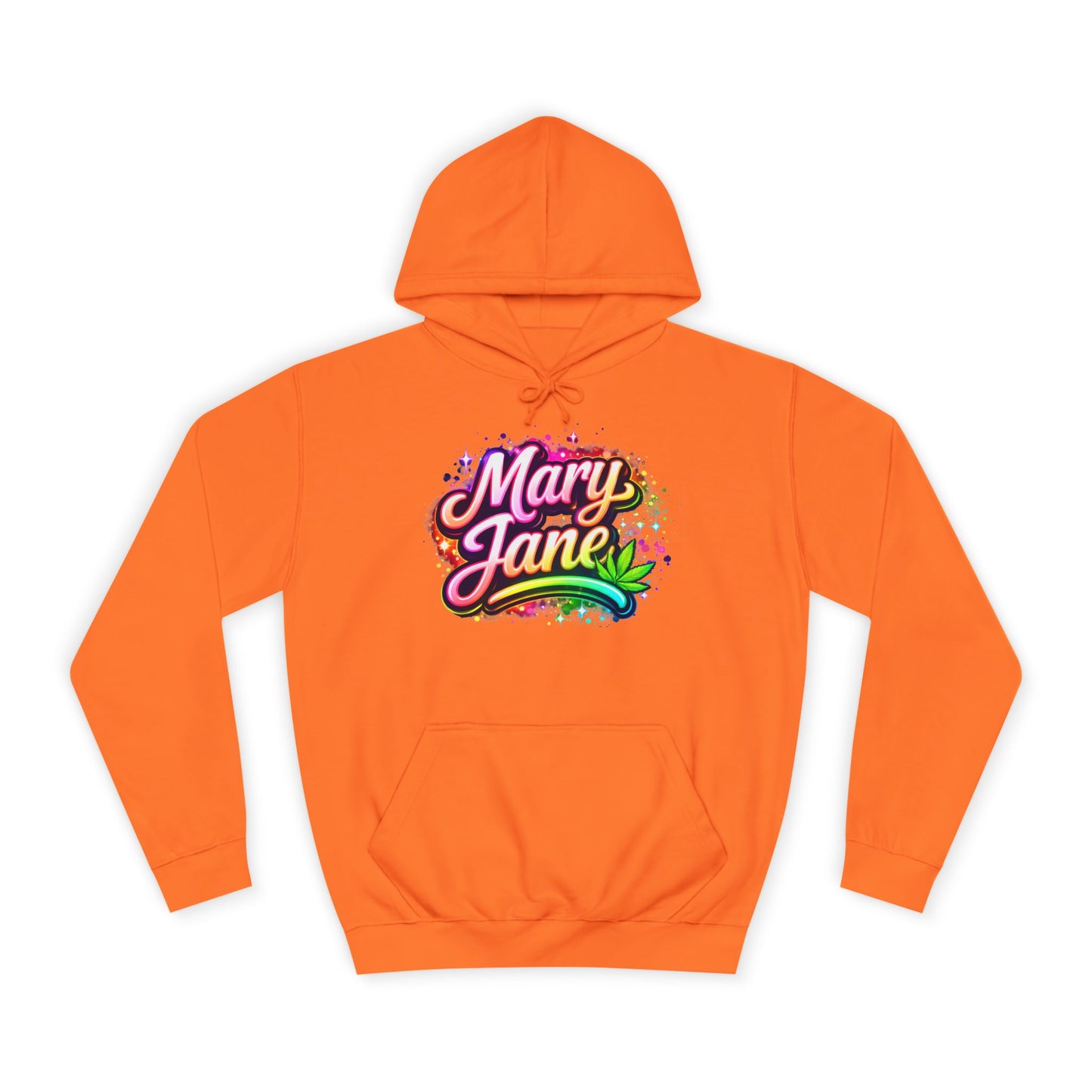 Mary Jane Neon College Hoodie – Streetwear Cannabis Style Pullover Sweatshirt